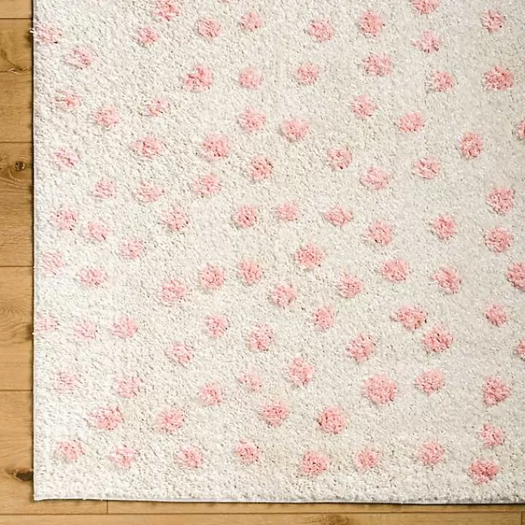 plush_pink_dotted_area_rug_x_4.webp Plush Pink Dotted Area Rug, 5x7>Kirklands Home Clearance
