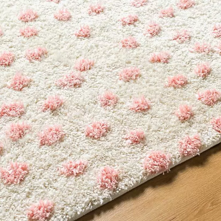plush_pink_dotted_area_rug_x_5.webp Plush Pink Dotted Area Rug, 5x7>Kirklands Home Clearance