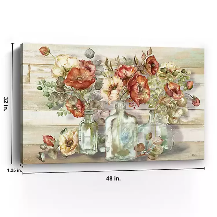 Poppies and Eucalyptus Canvas Art Print, 48x32 in.>Kirklands Home Clearance