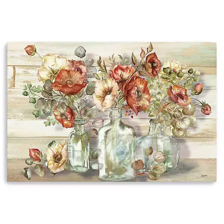 Poppies and Eucalyptus Canvas Wall Art>Kirklands Home Hot