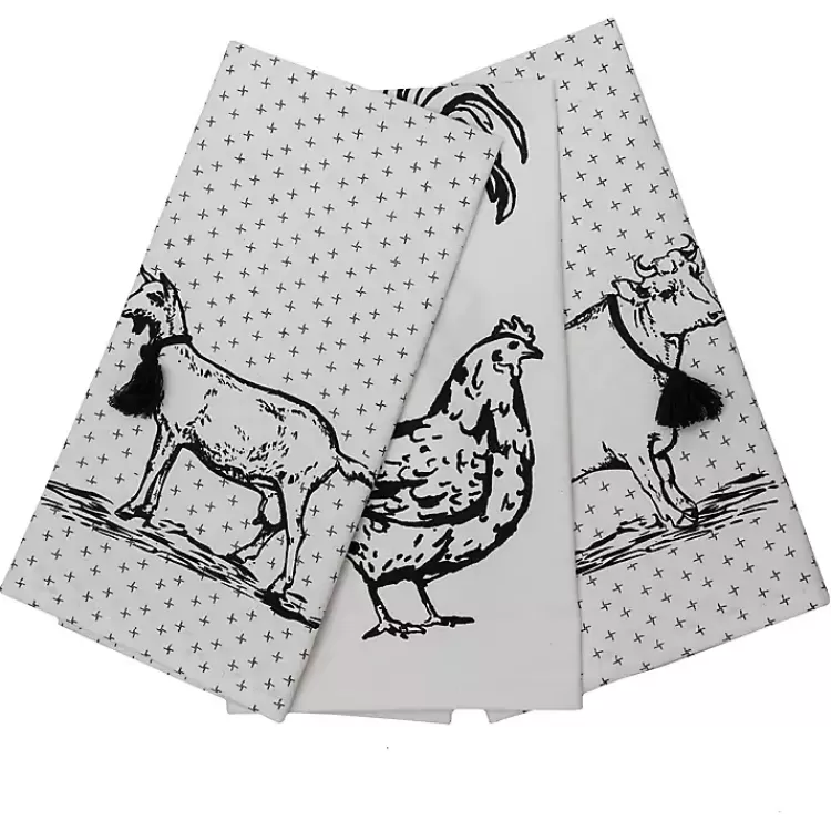 Portrait Farm Animals Kitchen Towels, Set of 3>Kirklands Home New
