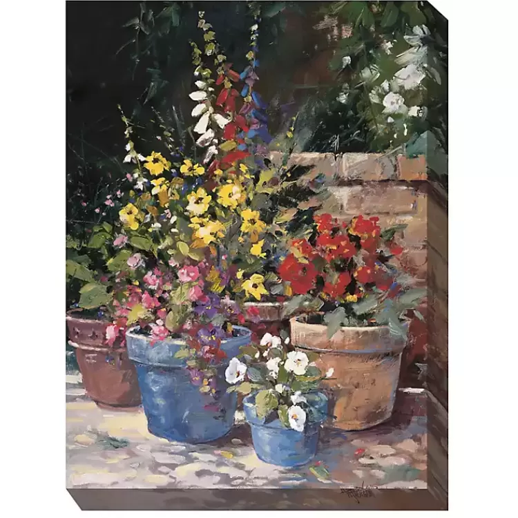 Potted Flowers Outdoor Canvas Art Print>Kirklands Home Outlet