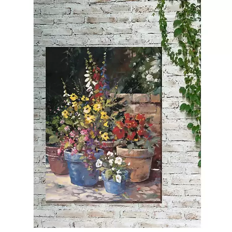 Potted Flowers Outdoor Canvas Art Print>Kirklands Home Outlet