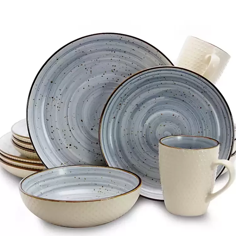 Powder Blue Swirling 16-pc. Dinnerware Set>Kirklands Home Online