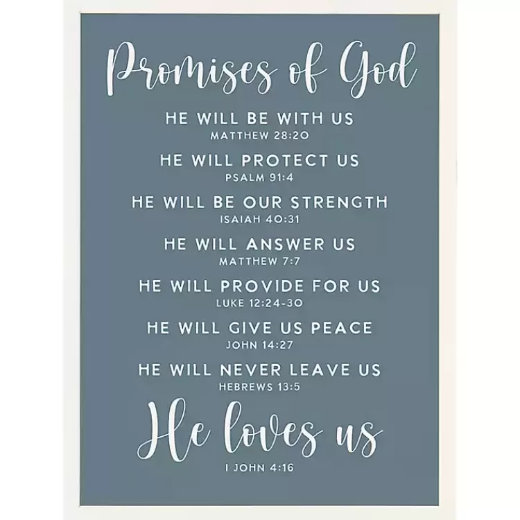 Promises of God Blue Wood Wall Plaque>Kirklands Home Best