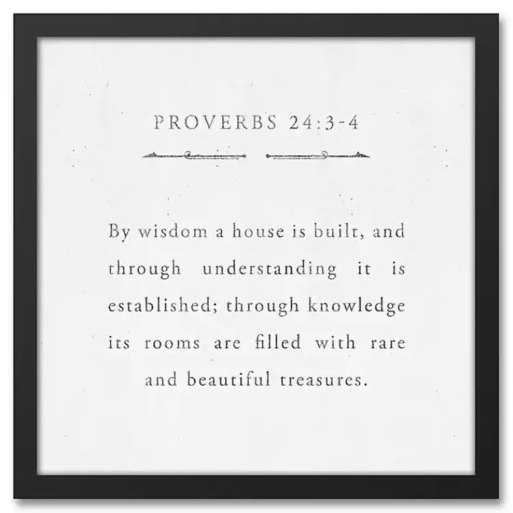 Proverbs Black Framed Canvas Art Print>Kirklands Home Discount
