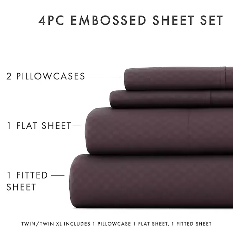 purple_embossed_checkered_pc_twin_sheet_set_3.webp Embossed Checkered 3-pc. Twin Sheet Set>Kirklands Home New