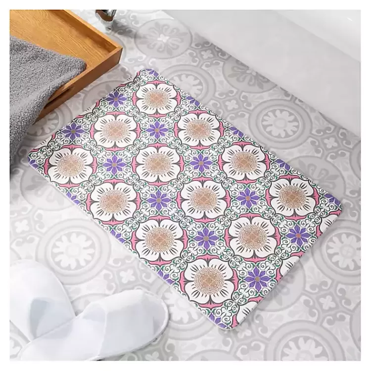 Purple Flower Stone Bath Mat>Kirklands Home Hot