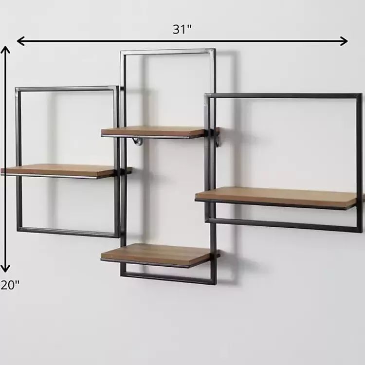 quadrate_multilevel_black_metal_wall_shelf_3.webp Quadrate Multi-Level Black Metal Wall Shelf>Kirklands Home Outlet