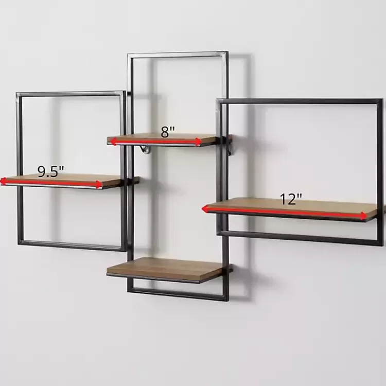 quadrate_multilevel_black_metal_wall_shelf_4.webp Quadrate Multi-Level Black Metal Wall Shelf>Kirklands Home Outlet