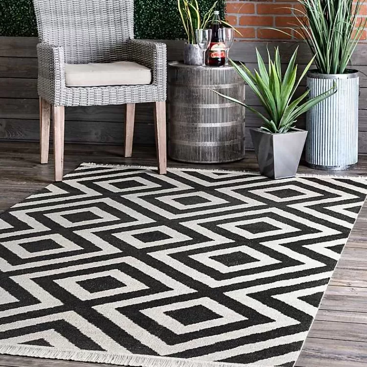 Rain Diamond Fringe Indoor/Outdoor Area Rug, 5x8>Kirklands Home Hot