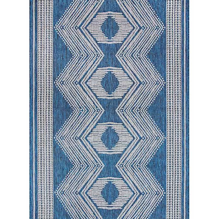 Raina Blue Tribal Zig Zag Outdoor Rug, 8x10>Kirklands Home Hot