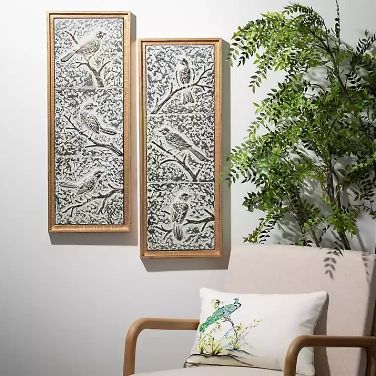raised_bird_metal_wall_plaques_set_of__2.webp Raised Bird Metal Wall Plaques, Set of 2>Kirklands Home Store