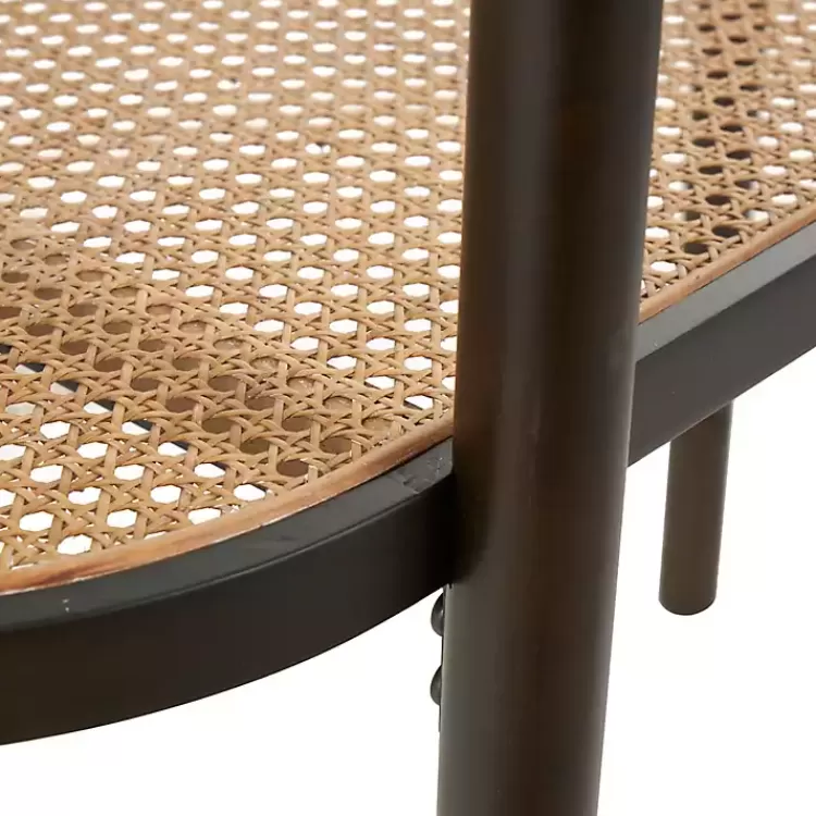 Rattan and Glass 2-Tier Console Table>Kirklands Home Outlet