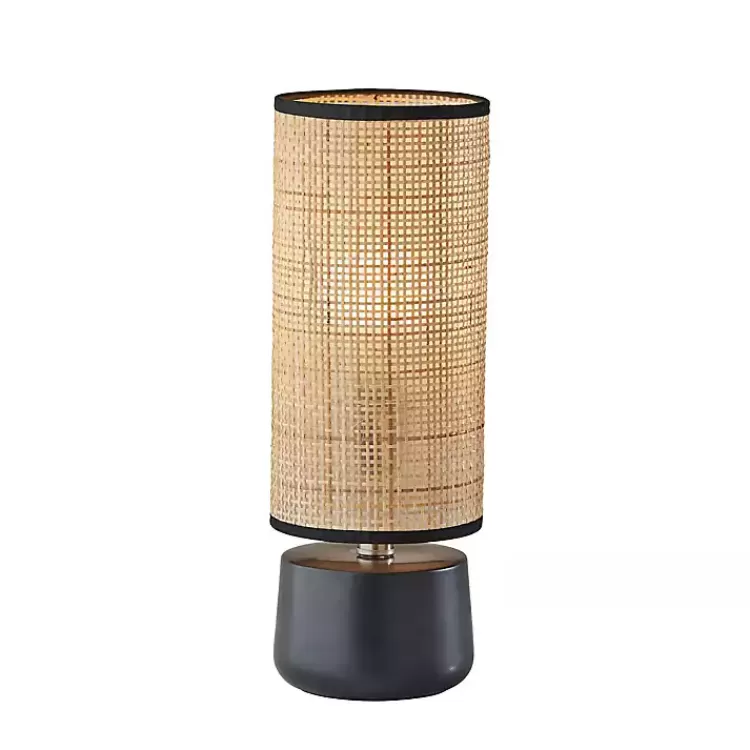 Rattan Cylinder Shade Black Base Table Lamp>Kirklands Home New