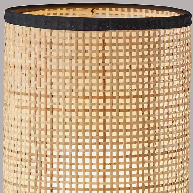 Rattan Cylinder Shade Black Base Table Lamp>Kirklands Home New