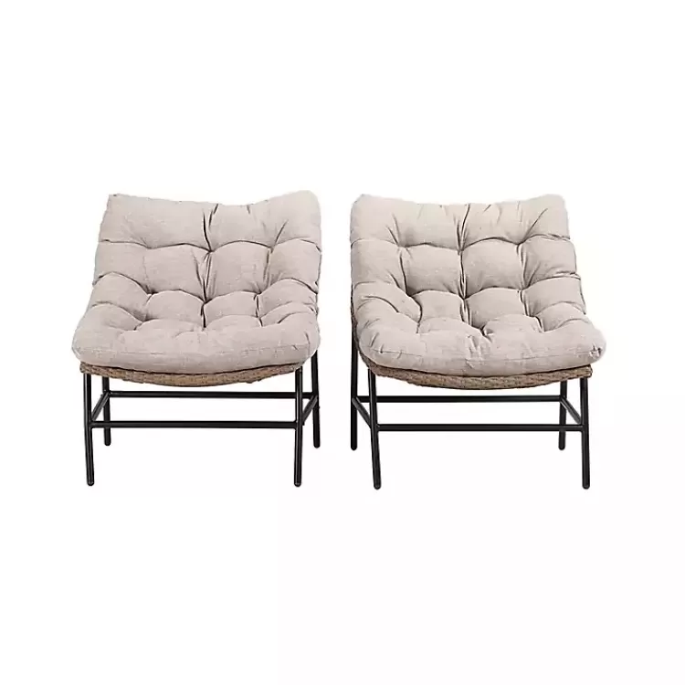 Rattan Scoop Chairs with Cushions, Set of 2>Kirklands Home Outlet