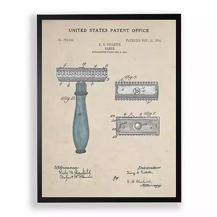 Razor Patent Framed Art Print>Kirklands Home Discount