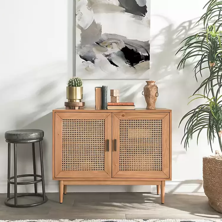 Reclaimed Pine and Woven Cane Cabinet>Kirklands Home New