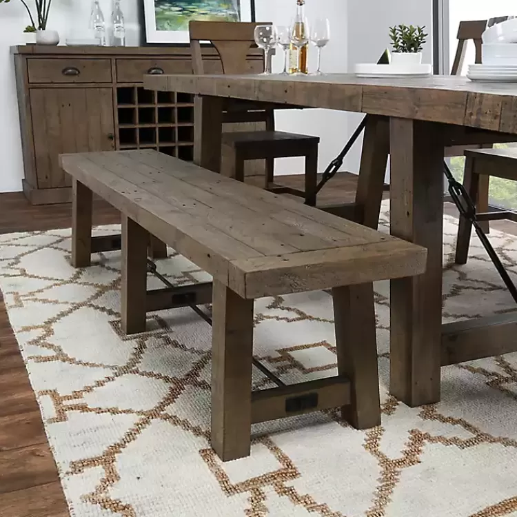 Reclaimed Wood Industrial Dining Bench>Kirklands Home Hot