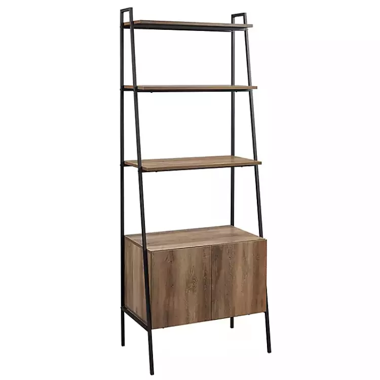Reclaimed Wood Modern Ladder Bookcase with Cabinet>Kirklands Home Cheap