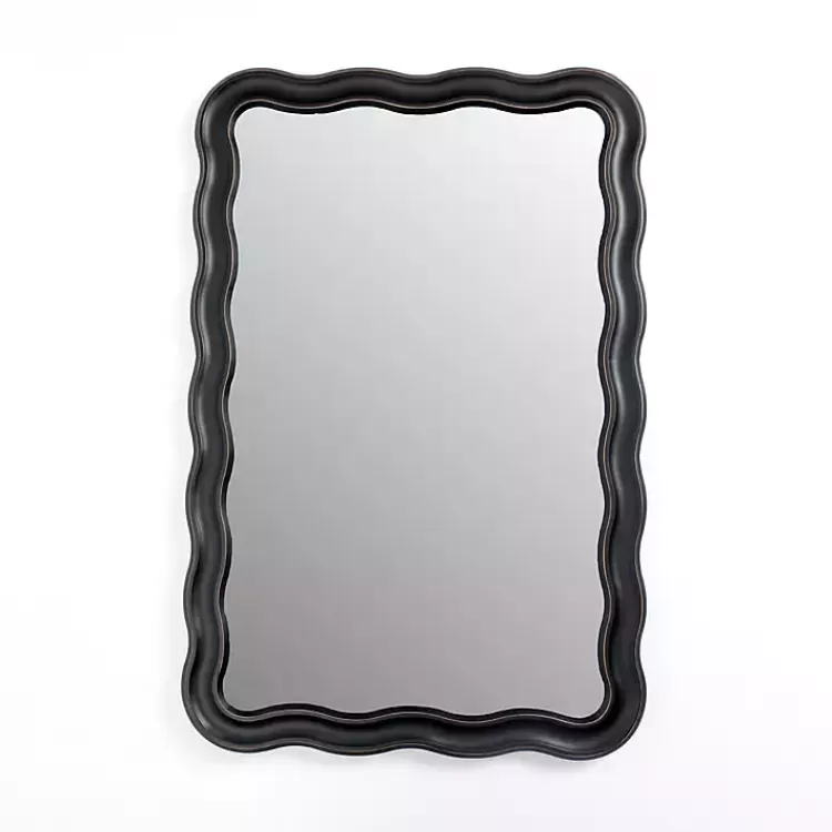 Rectangle Catorina Black Wavy Wall Mirror>Kirklands Home Discount