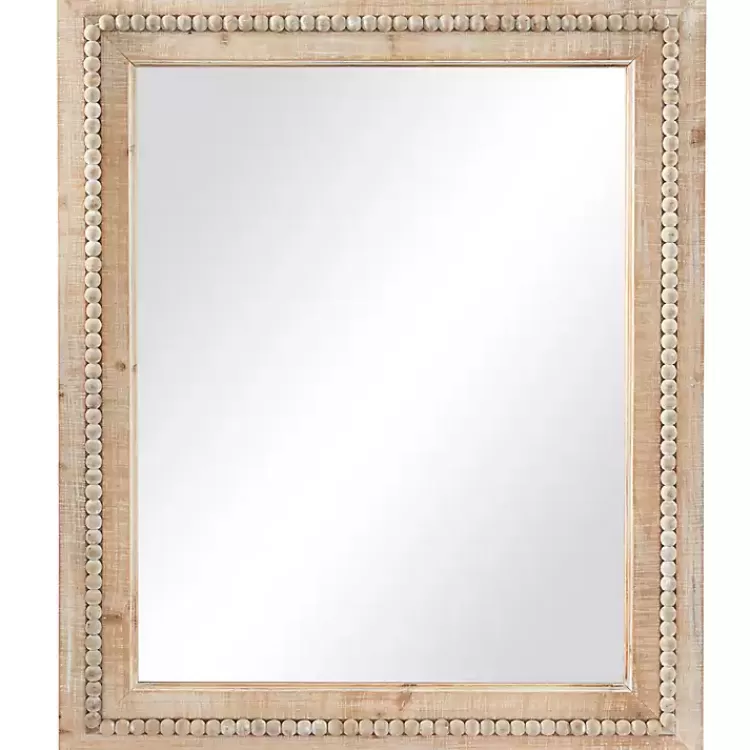 Rectangle Distressed Beaded Wall Mirror>Kirklands Home Outlet