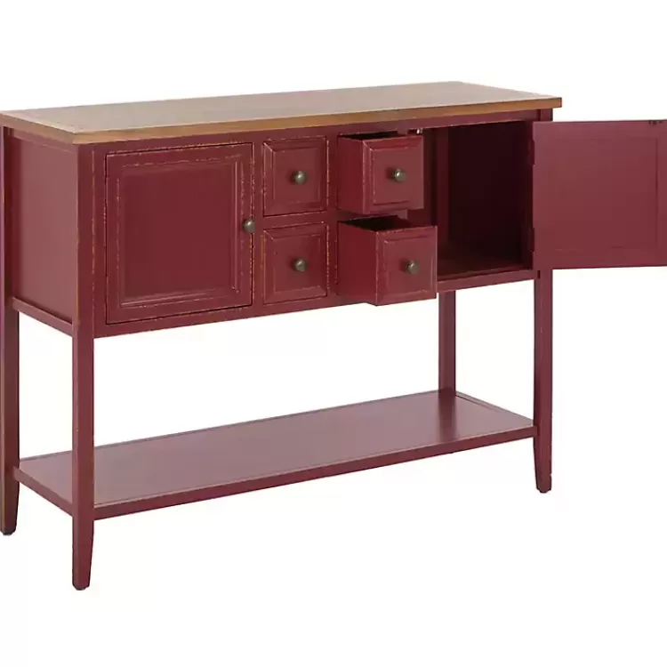 red__oak_drawer_charlotte_sideboard_5.webp & Oak 4-Drawer Charlotte Sideboard>Kirklands Home Flash Sale