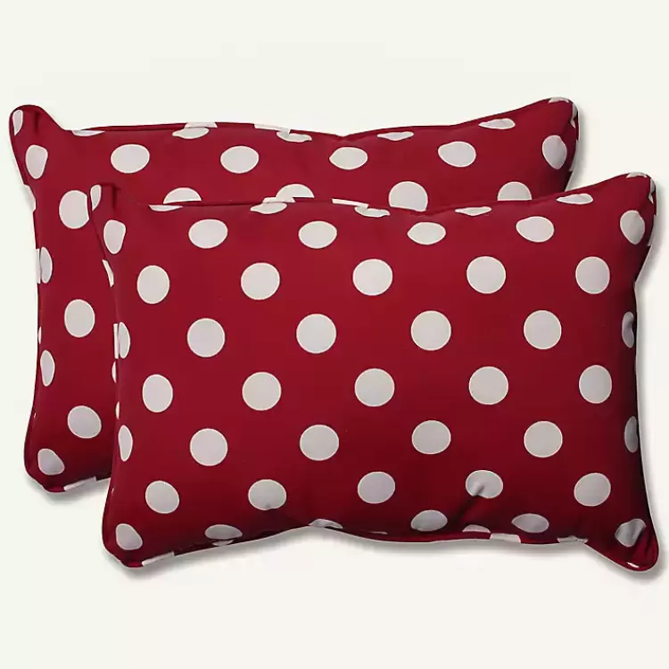 Red & White Polka Dot Long Pillows, Set of 2>Kirklands Home Store