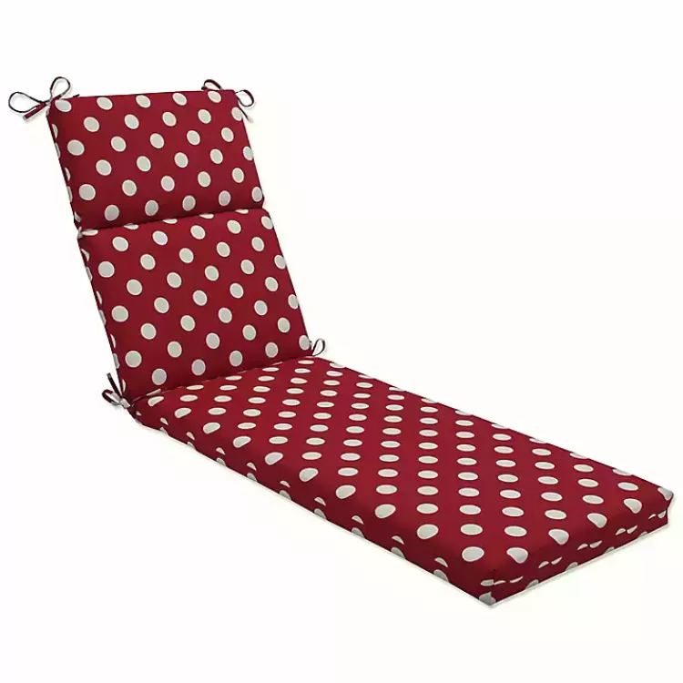 Red & White Polka Dot Outdoor Chaise Cushion>Kirklands Home Cheap