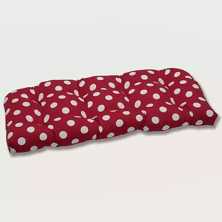 Red & White Polka Dot Outdoor Settee Cushion>Kirklands Home Flash Sale