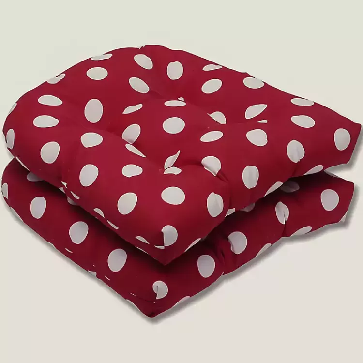 Red & White Polka Dot Seat Cushions, Set of 2>Kirklands Home Cheap