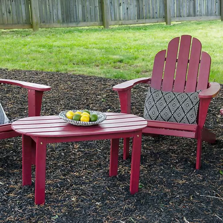 Acacia Wood Oval Adirondack Coffee Table>Kirklands Home Clearance