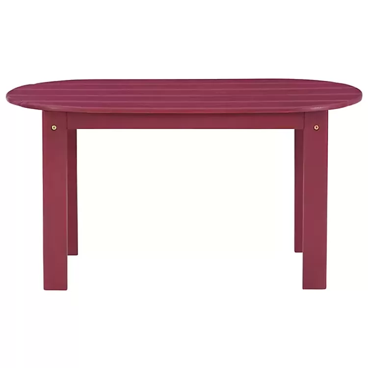 red_acacia_wood_oval_adirondack_coffee_table_2.webp Acacia Wood Oval Adirondack Coffee Table>Kirklands Home Clearance