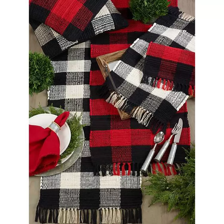 red_and_black_buffalo_check_fringe_table_runner_2.webp Red and Black Buffalo Check Fringe Table Runner>Kirklands Home Fashion