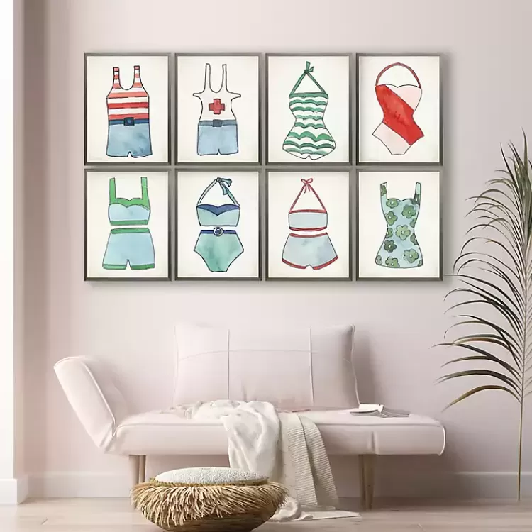 Red and Blue Vintage Swimsuits Art, Set of 4>Kirklands Home Outlet
