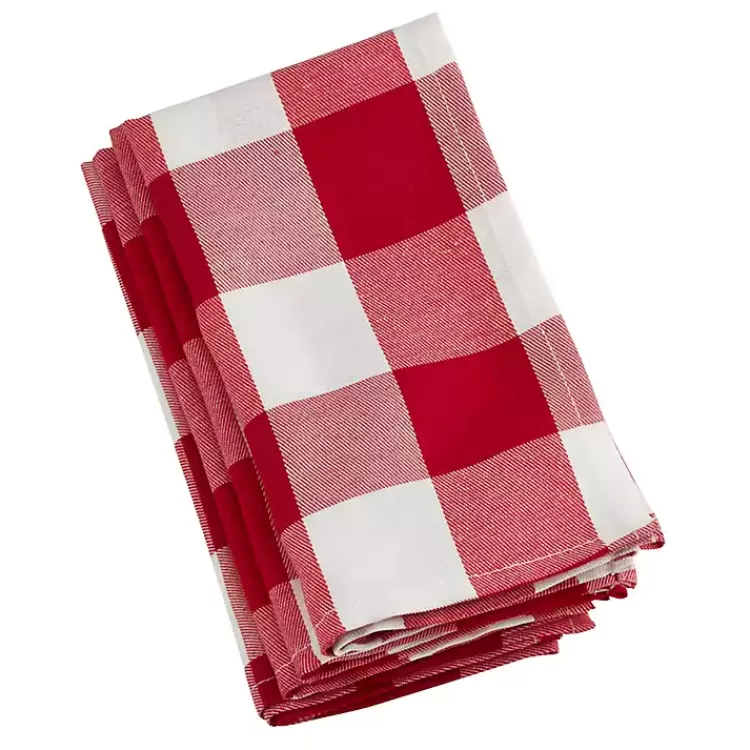 Red and White Buffalo Check Napkins, Set of 4>Kirklands Home New