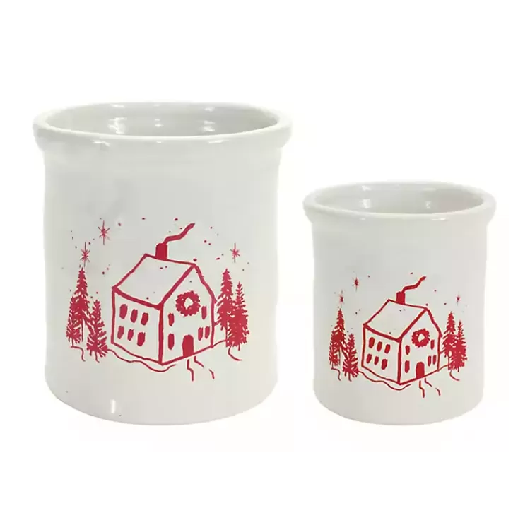 Red and White Holiday Home Crock>Kirklands Home Flash Sale