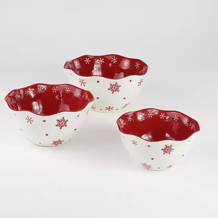 Red and White Nesting Christmas Bowls, Set of 3>Kirklands Home Sale