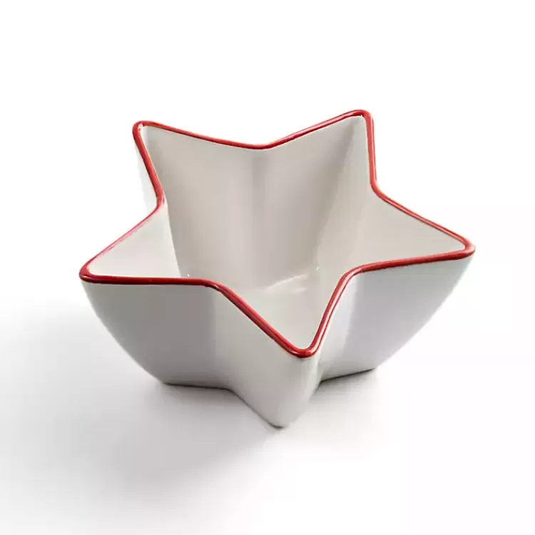 Red and White Star Appetizer Bowl>Kirklands Home Shop