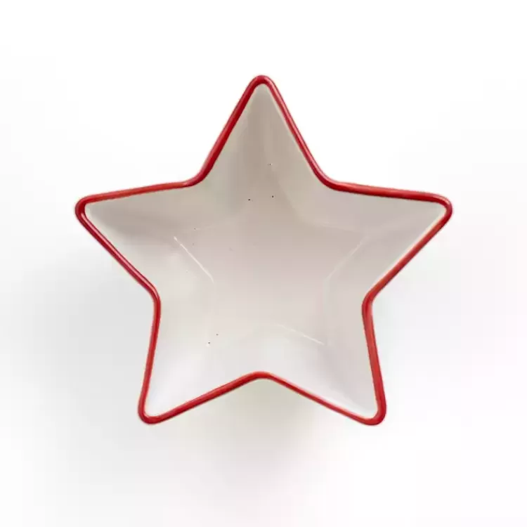 Red and White Star Appetizer Bowl>Kirklands Home Shop