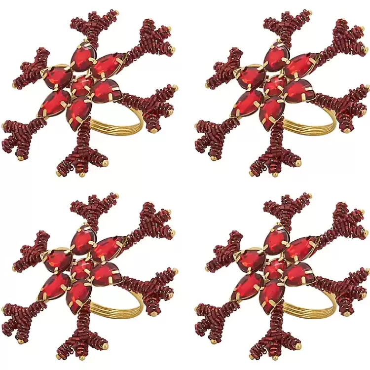 Beaded Snowflake Napkin Rings, Set of 4>Kirklands Home Outlet