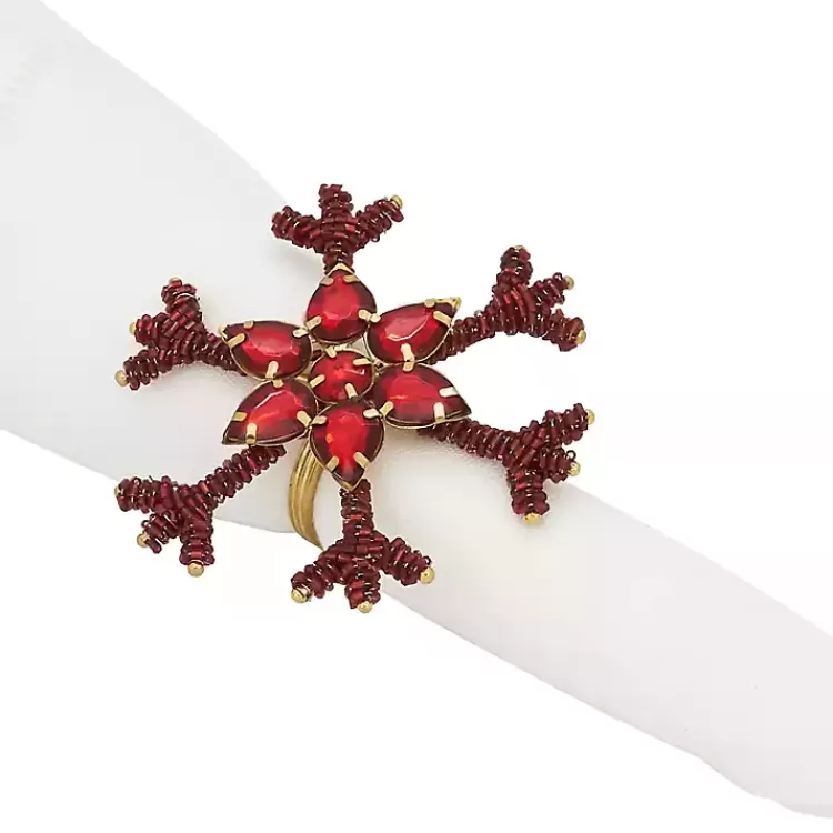 red_beaded_snowflake_napkin_rings_set_of__2.webp Beaded Snowflake Napkin Rings, Set of 4>Kirklands Home Outlet
