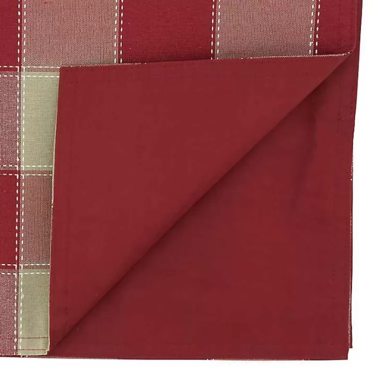 Red Block Plaid Table Runner, 90 in.>Kirklands Home Outlet