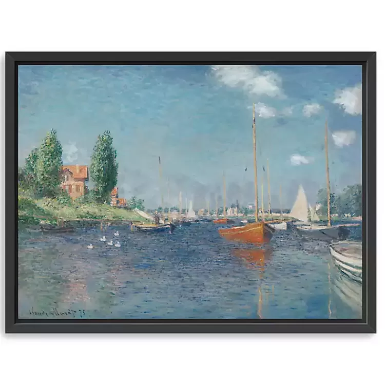Red Boats, Argenteuil Framed Canvas Art Print>Kirklands Home New