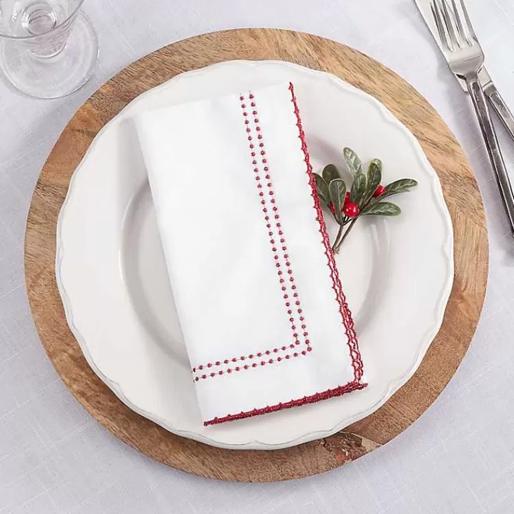 red_border_embroidered_napkins_set_of__3.webp Red Border Embroidered Napkins, Set of 4>Kirklands Home Store