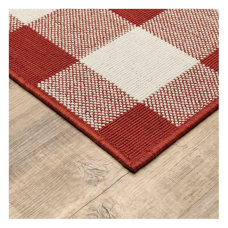 Buffalo Check Outdoor Area Rug, 5x7>Kirklands Home Outlet