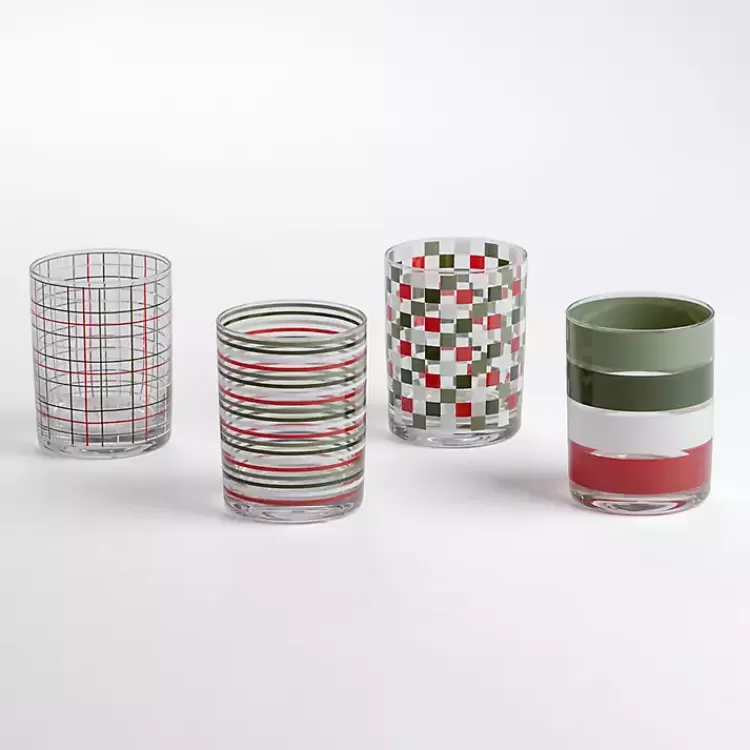 Red Checkered Drinking Glasses, Set of 4>Kirklands Home New