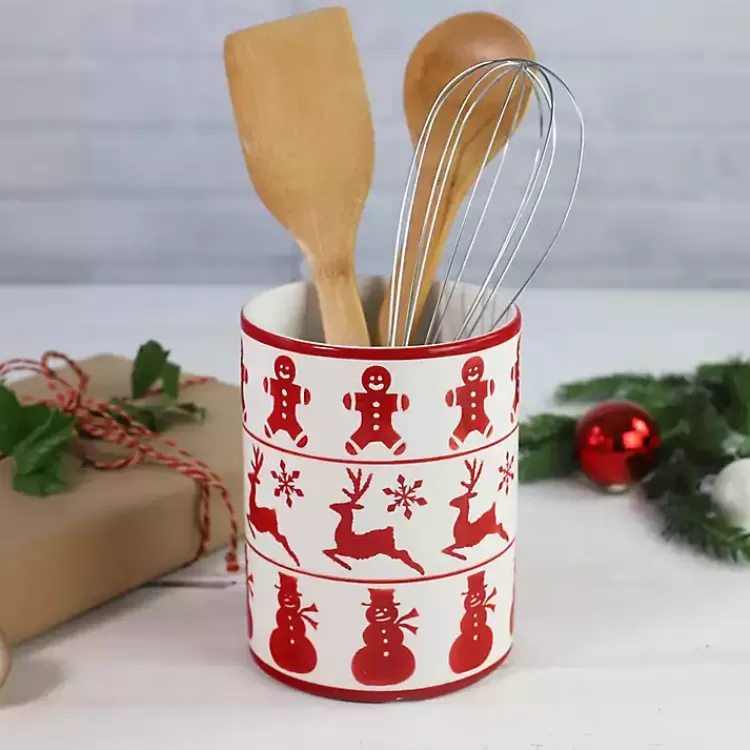 Red Christmas Characters Utensil Holder>Kirklands Home Flash Sale