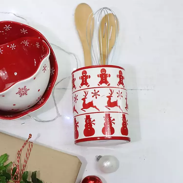red_christmas_characters_utensil_holder_2.webp Red Christmas Characters Utensil Holder>Kirklands Home Flash Sale